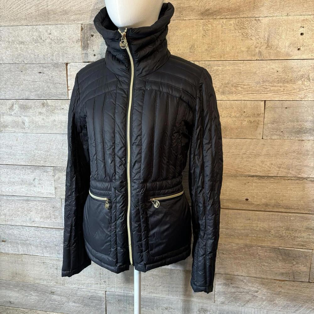 Michael Kors Women’s Black Down Lightweight High Neck Puffer Jacket Size‎ Small